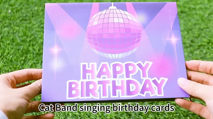 Video di biglietti d'auguri con suoni e luci 3D con palla da discoteca