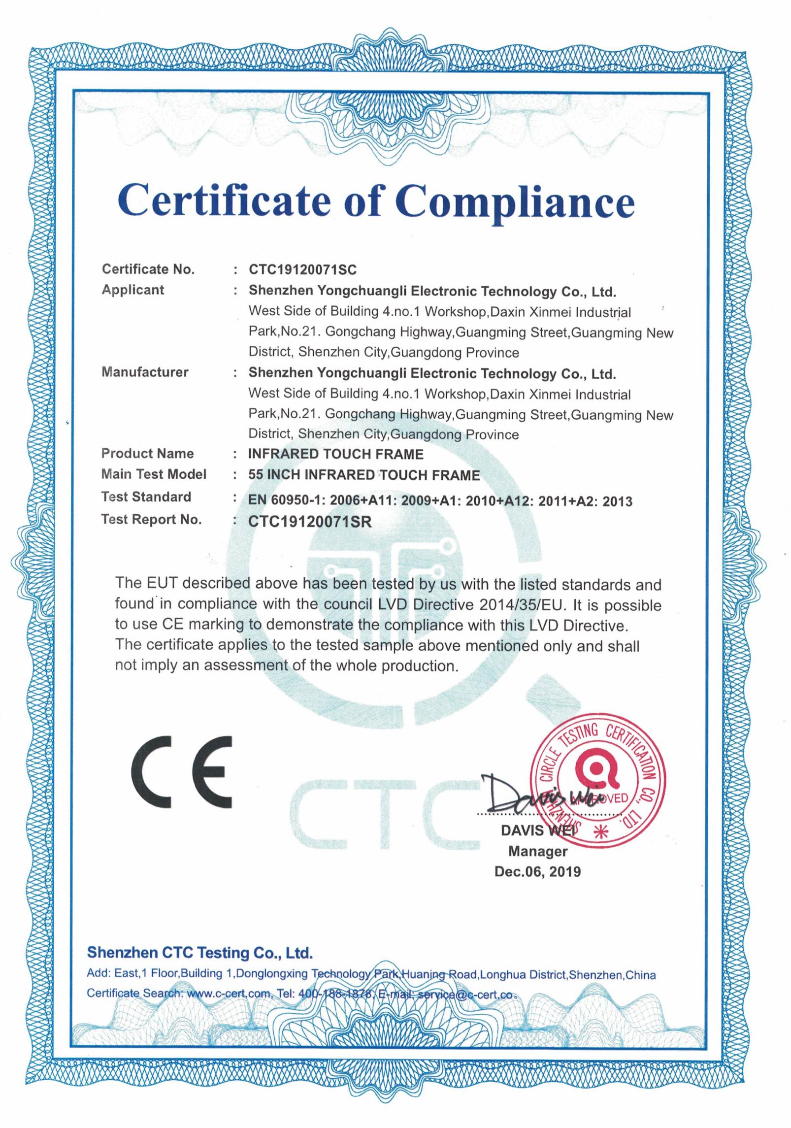 Certificate of Compliance