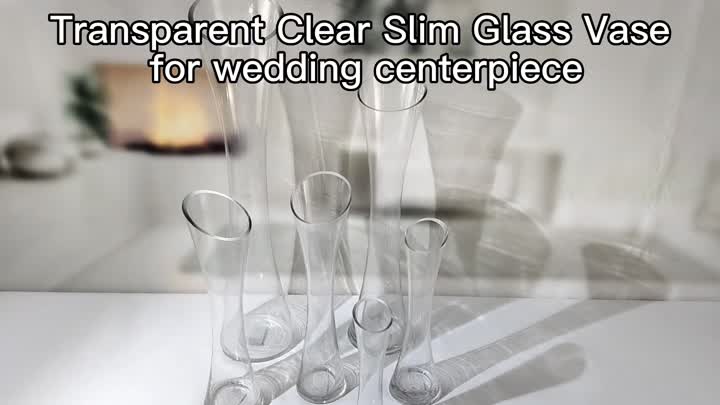 slanted mouth glass vase