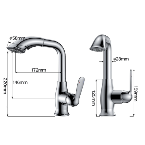 L'élégance pratique des robinets de bassin en acier inoxydable à débat