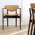 تصميم جديد للأثاث الحديث مطعم خشب وجلد كرسي 1