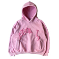 Κενό έθιμο άνδρες streetwear λογότυπο oem custom hoodies puff print pink hoodie1