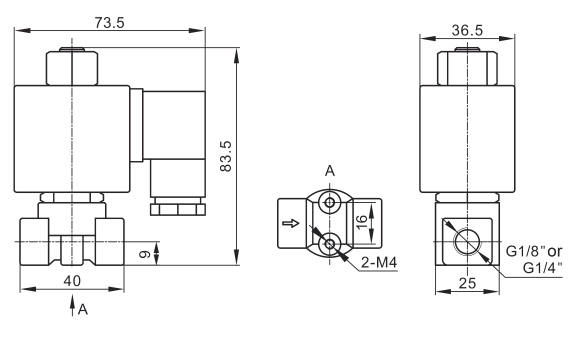 Sub Base Mounted 3 Way Brass Solenoid Valve For Screw Air Compressor 1