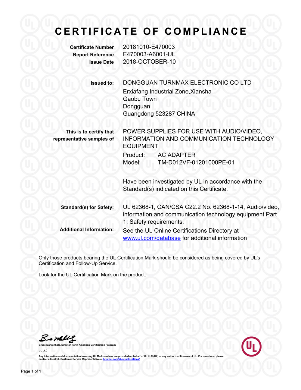 CERTIFICATE OF COMPLIANCE