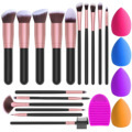 HMU Custom Logo Wood Kabuki Makeup Brush Set1
