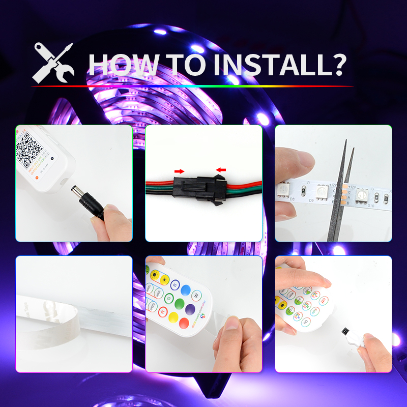 Alexa Google Home Led Strip App Controlled 21 Key Ws2811 5050 5m 60led 12v Smart Flexible Lights