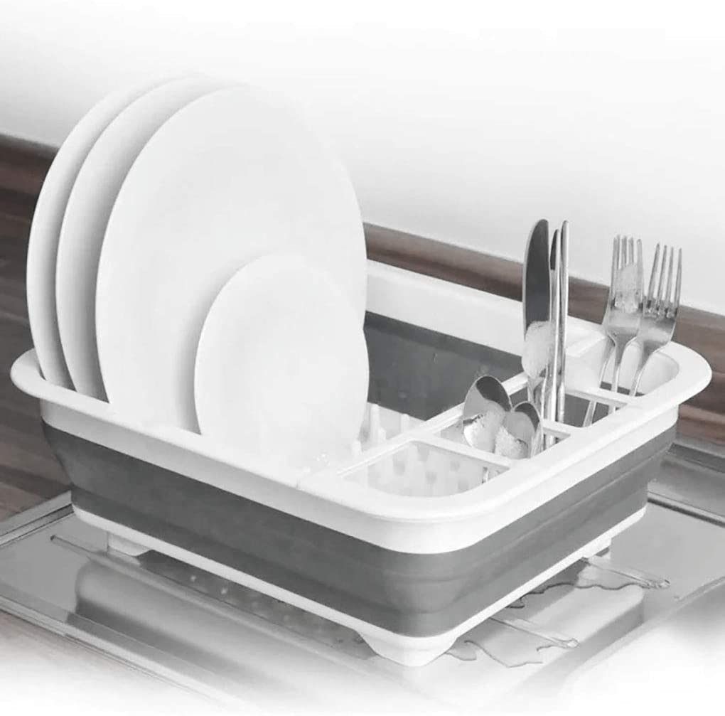 Estante de almacenamiento de platos de secado plegable, canasta de vajilla para el drenador de platos para mostrador de cocina Hoz Kitchenware de cocina Productos para el hogar1