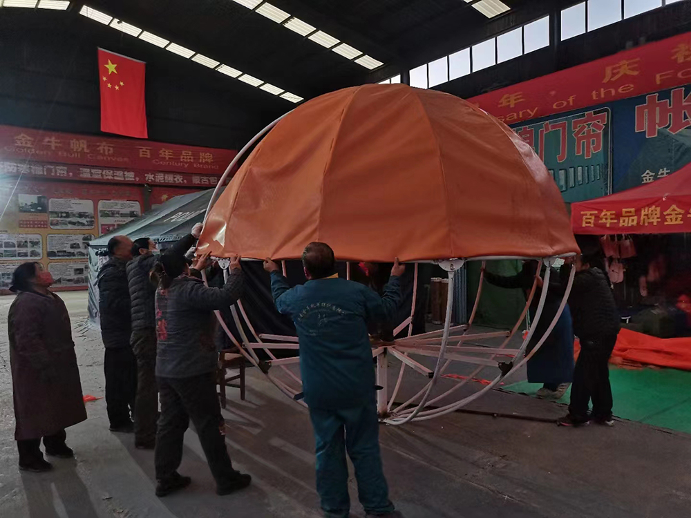 Customized Processing Of Wind Resistant Spherical Tents