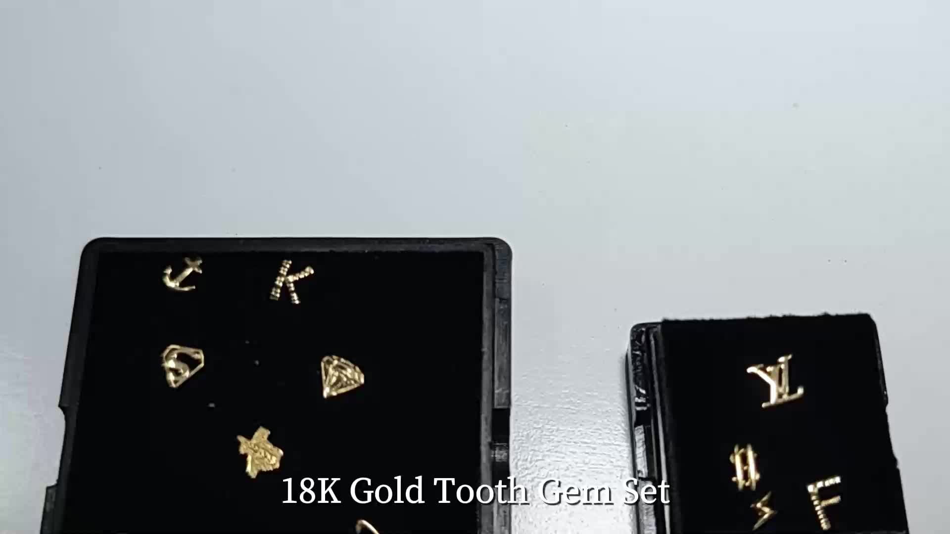 Gemas de dientes de joyería dental personalizada grabado real sólido 14k 18k 22k gems de dientes de oro1