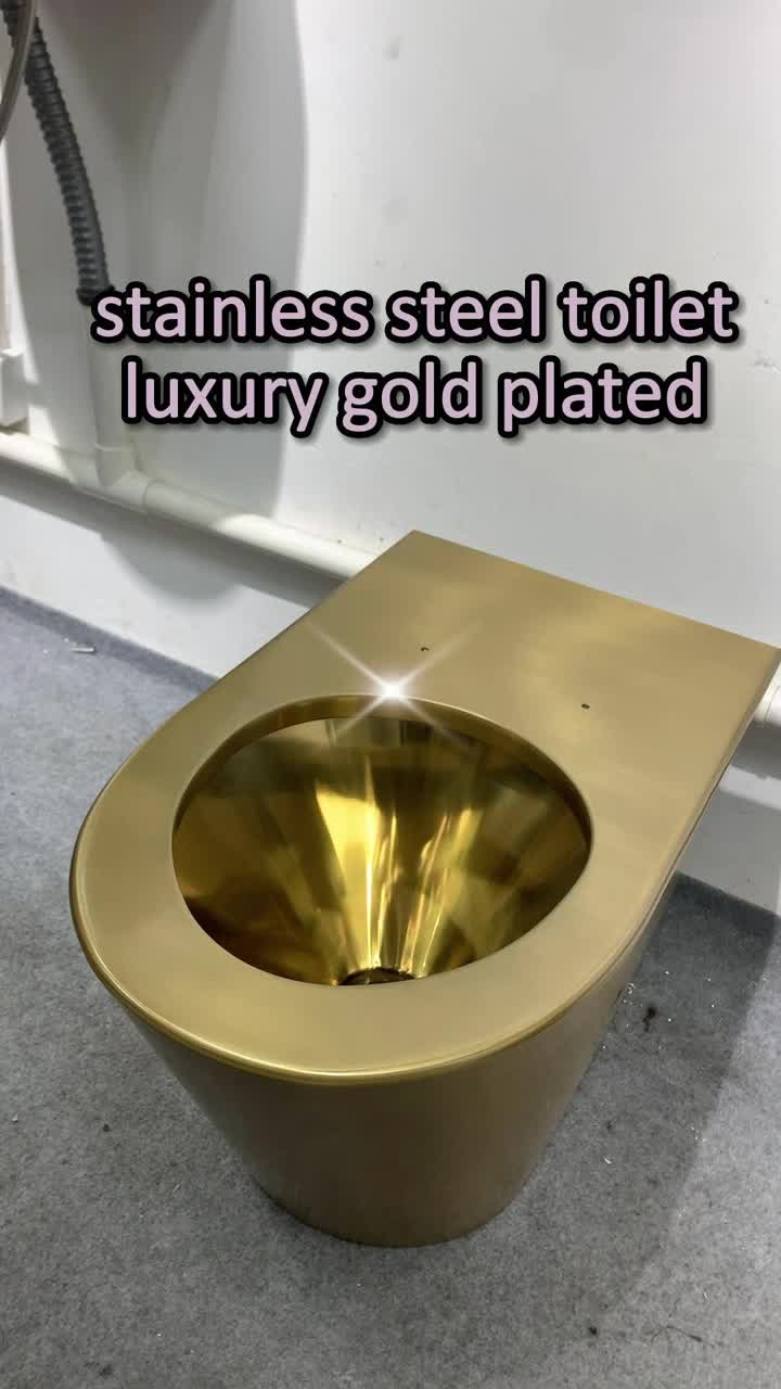 golden stainless steel toilet