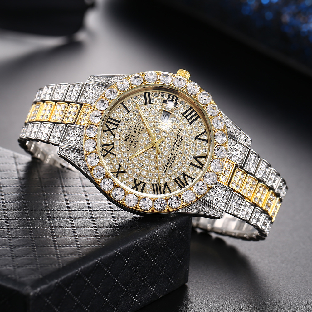 men's crystal Quartz Watches,