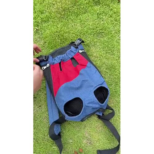 Mochila porta animais de estimação frontal em lona colorida