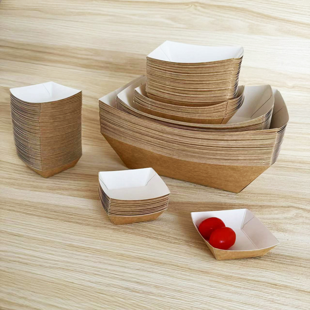 Coated kraft paper tray