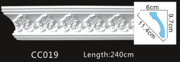 Elegant PU Carved Cornice Mouldings for Stylish Interior Design CC019