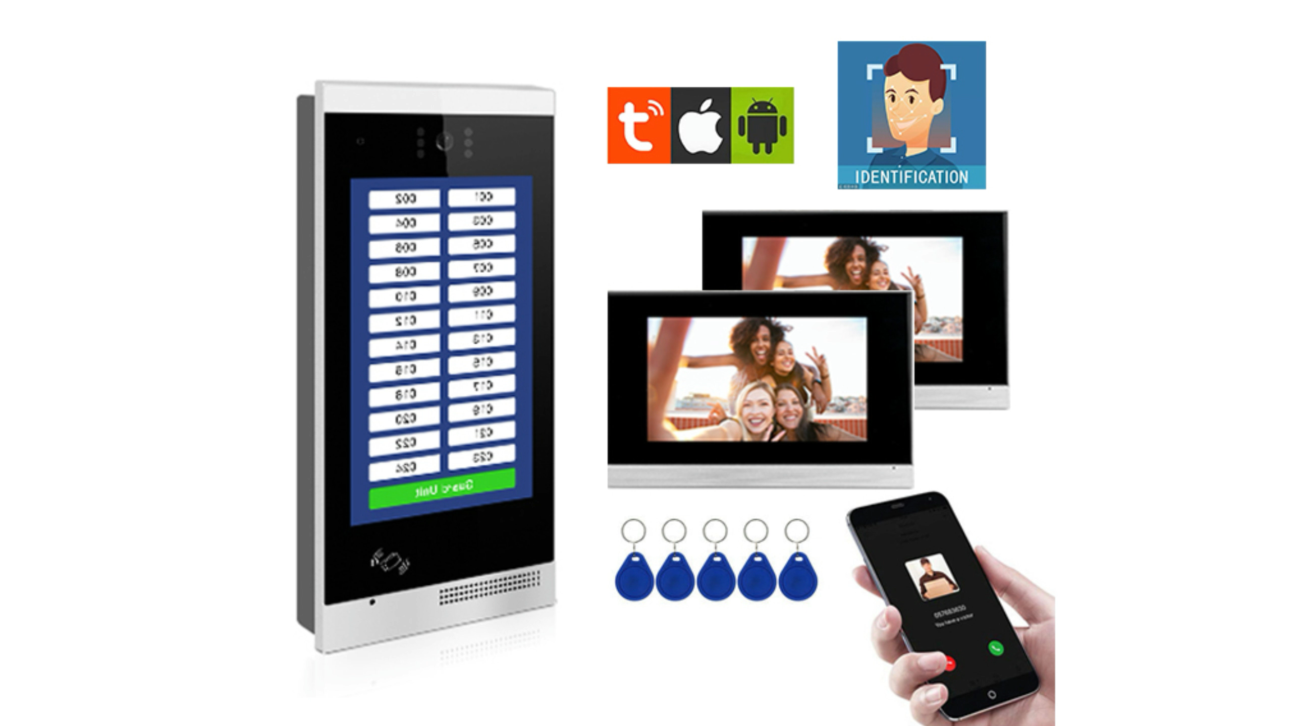 Professional Factory Outdoor Waterproof Smart Video Doorbell With 9 Inch Indoor Monitors Intercom System With Video Recode1