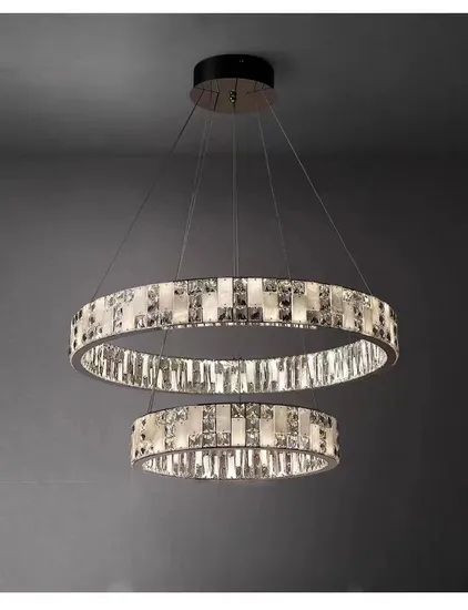 Luxurious Round Led Crystal Chandelier para espacios modernos1