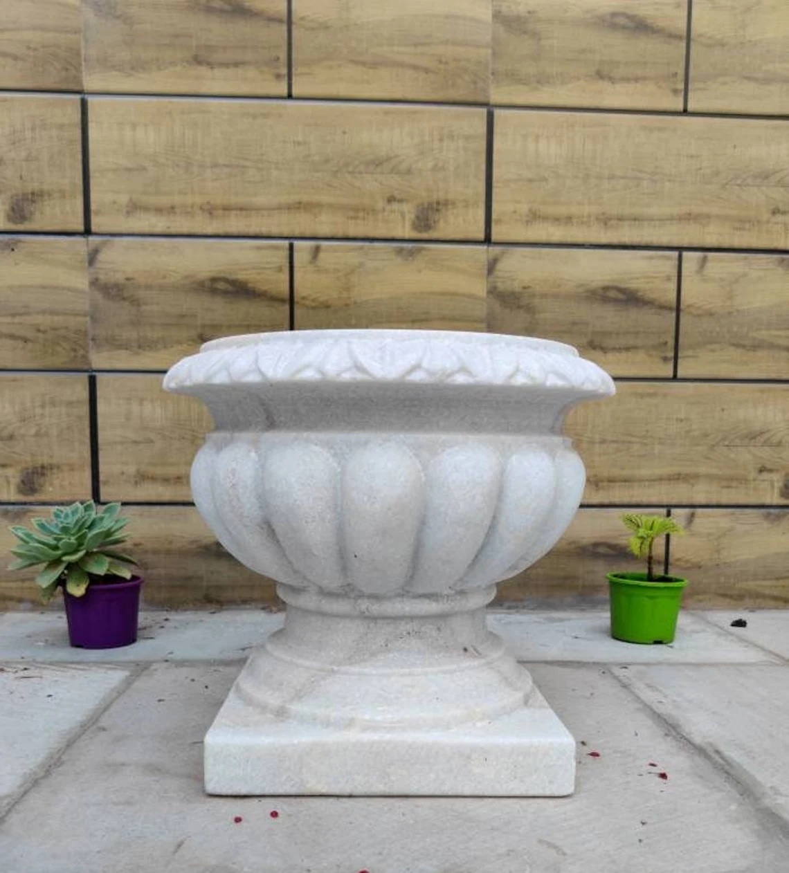 Elegant Marble Plant Pot for Living Room & Garden Decor