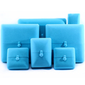 Hanhong Logo personalizzato Pianificazione di gioielli di lusso Orecchini in bracciale Box Box Boxele Sky Blue Velvet Necklace Jewelry Box1
