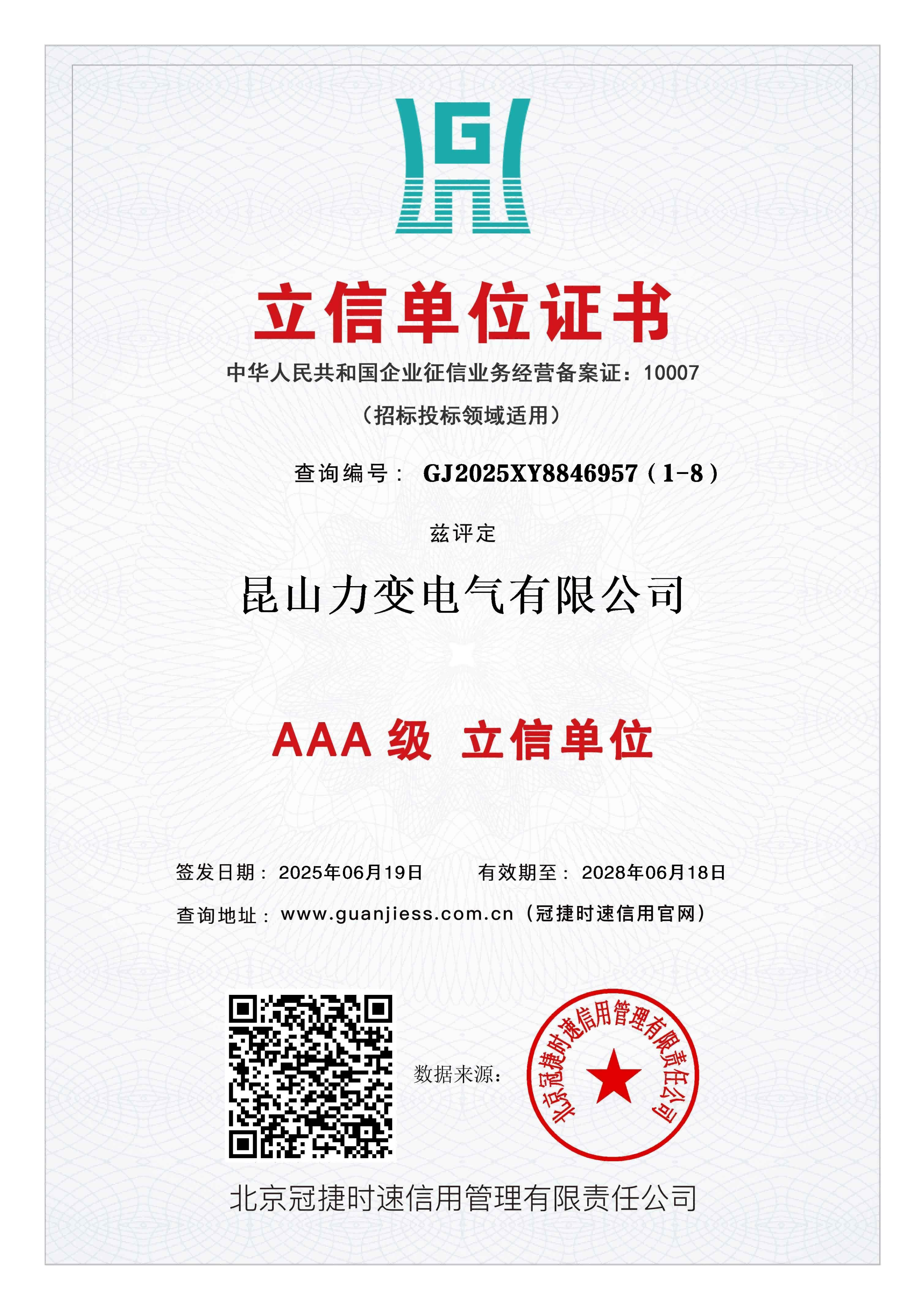 Credit Establishment Unit Certificate