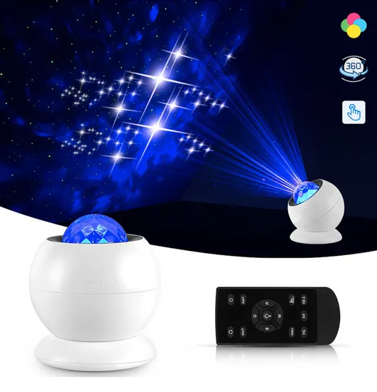 Night Light Starry Sky Sky Projecor Water Waks Rotativo LED STAR PROJECE TONTO CONTROLE DO BASE CASA LAMPL