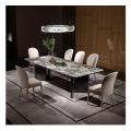 Italian High-End Luxury Marble Dining Table Long Square Design for Villa Restaurant Dining Room Furniture1