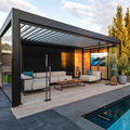 Customizable Modern Bioclimatic Motorized Aluminium Louver Glass Pergola for Outdoor Gardens1