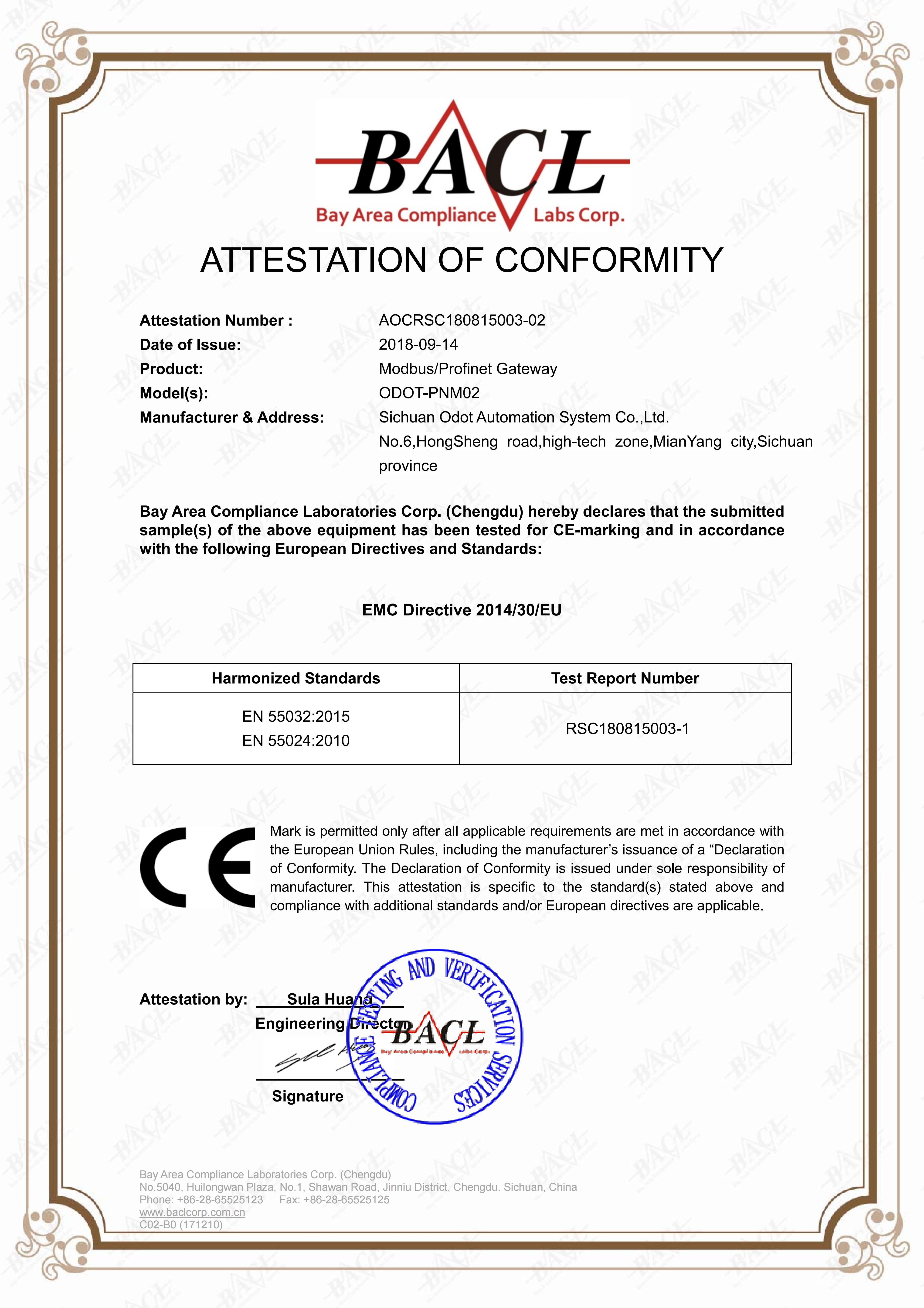 ODOT-PNM02 CE认证证书_20180914