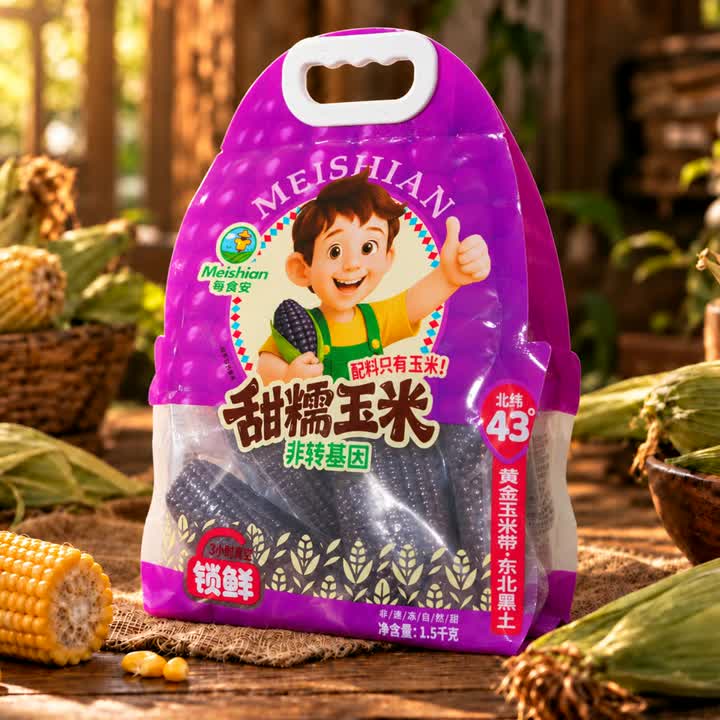 Non-GMO Sweet Black Waxy Corn Custom OEM ODM