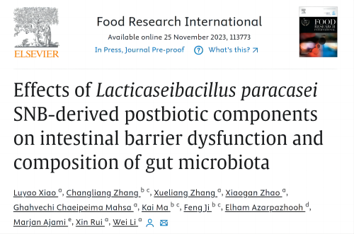 Biodep rivelando il meccanismo protettivo di latticaseibacillus paracasei postbiotici derivati ​​da SNB sulla barriera intestinale e il suo ruolo regolatorio nella flora intestinale