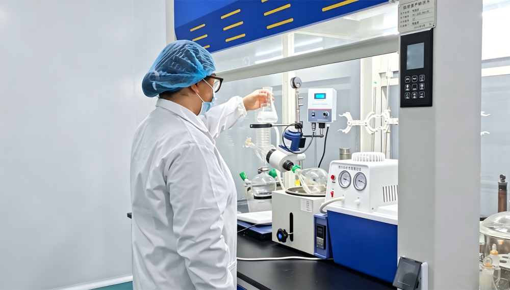 Research and development personnel of Qiaoge Food Factory conduct experiments