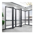 Modern white aluminum super large exterior security front door sliding moving glass Anti-pinch bi-fold doors for house1