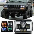 5x7" 7x6" Led Headlights 300w High Low Beam Square Headlamp For Jeep Wrangler Yj 1986-1995 Car Light Assembly1