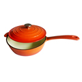 4QT Cookwin Orange Cast Iron Enamel Saucepan with Stainless Steel Knob Soup Pot1