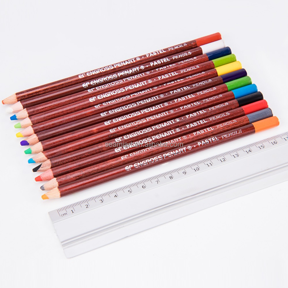 12 цветов деревянные цветные карандаши устанавливают мягкие пастельные карандаши карандашей Офисные школьные принадлежности для рисования натурального дерева1