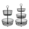 Custom 2 Tier Countertop Fruit Basket Bowl Storage Food Metal Wire Storage Holder For Home1