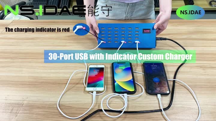 30-port USB Smart charger with light