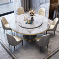 Reka Bentuk Moden Baru Bilik Makan Dapur Perabot Batu Sintered Table Top Metal Base Base Round Dining Dining Set1