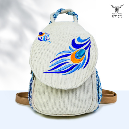 B398-KQYM mochila de algodón y lino