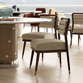 Échantillon gratuit de meubles commerciaux Boutique de restauration rapide en bois et corde chaise de restauration de luxe à la main1