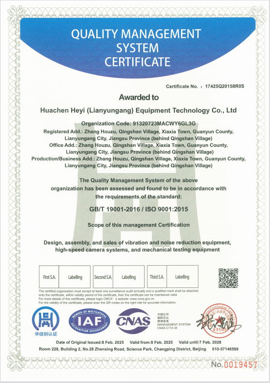QUALITY MANAGEMENT SYSTEM CERTIFICATE