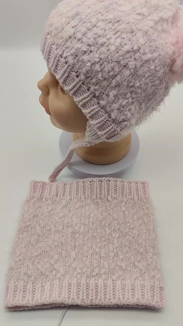CF-T-0019 knitted beanie and scarf set (1)