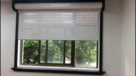 Ventana de obturador de rodillo automático de aluminio resistente a huracanes con Louver1