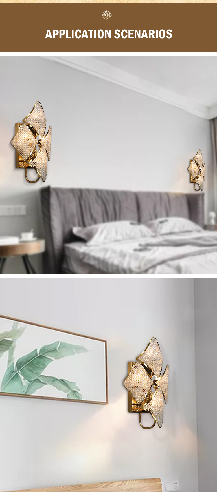 G-Lights Lampe murale décorative d'intérieur à économie d'énergie pour chambre à coucher