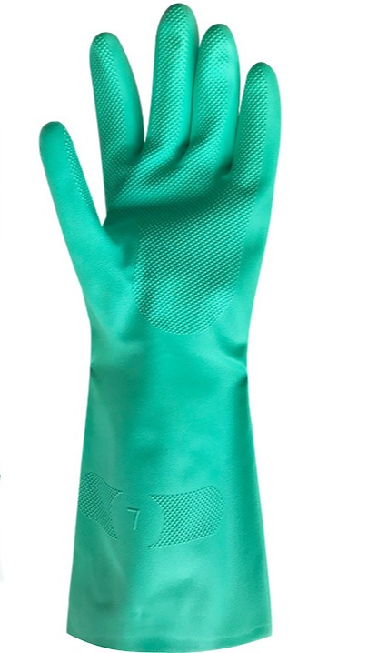 Green Chemical Resistant Safety Work Gants Nitrile Gants, acide Glants en caoutchouc de la main de l&#39;épreuve des huiles alcalines1