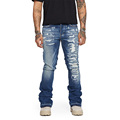 Προσαρμοσμένη OEM υψηλής ποιότητας Streetwear Streetwear Starpeted Disped Denim Denim Straight Jeans Men1