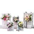 Wholesale Creative Waterproof Flower Paper Bag Bouquet Handbag With Pvc Transparent Window1