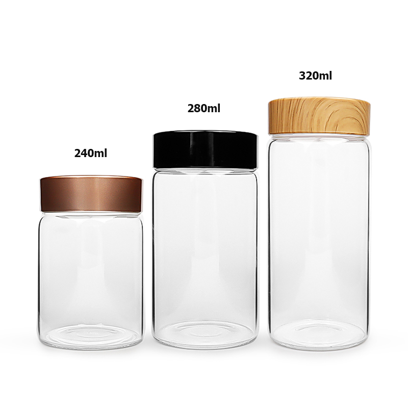 65 mm 240ml 280ml 320ml Borosilicate Glass Jar