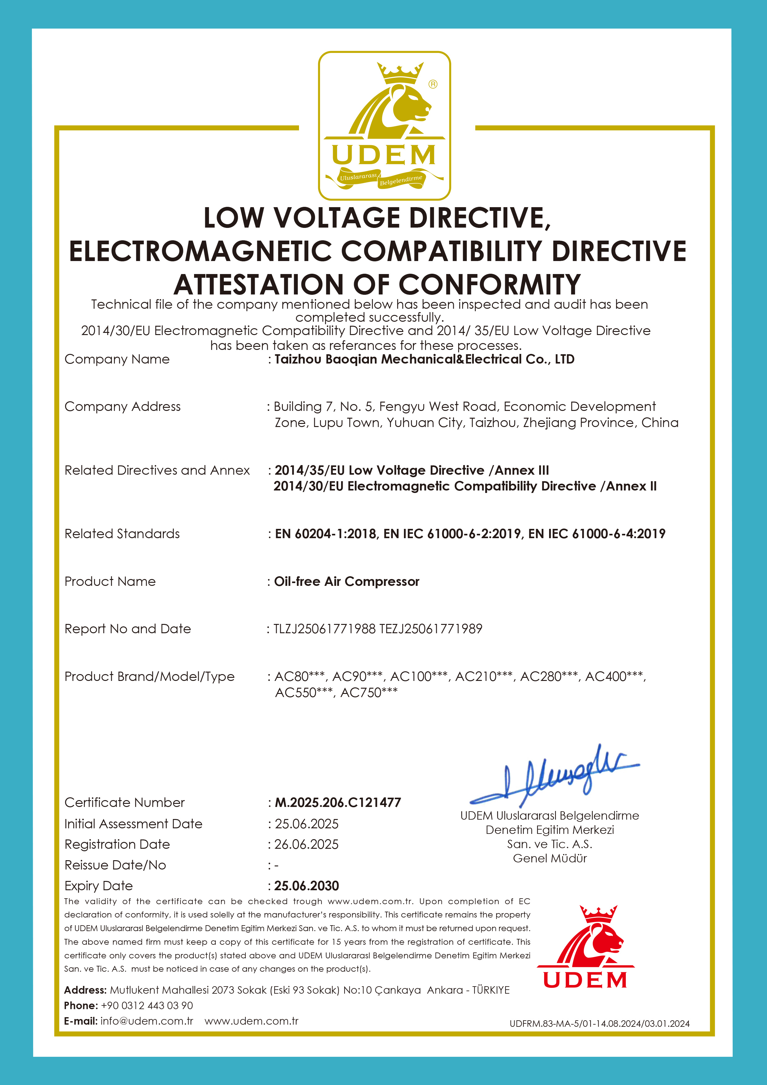 CE certificate for communication machine