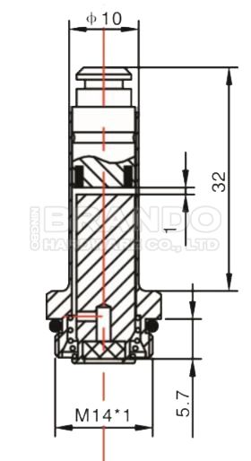 VECP 200/300/400/500/600/700 Diyaframlı Darbe Vanası için Mecair Tip Solenoid Stem CP1 / 4 Piston Tüp Grubu