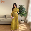 لباس خاور میانه چین دار Abaya جدیدترین طرح ست 2 تکه پارچه راحت Abaya لباس زنانه مسلمان دبی1
